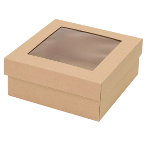 Microcorrugated cardboard box with window