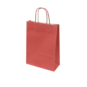 Dark red paper bags with twisted handles