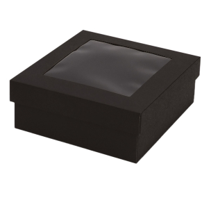 Microcorrugated cardboard box with window