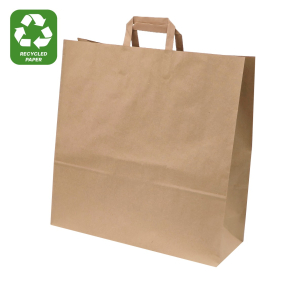 Brown paper bags with flat handles